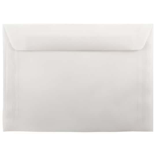 JAM Paper 7.5" x 10.5" Translucent Clear Vellum Envelopes, 25ct.